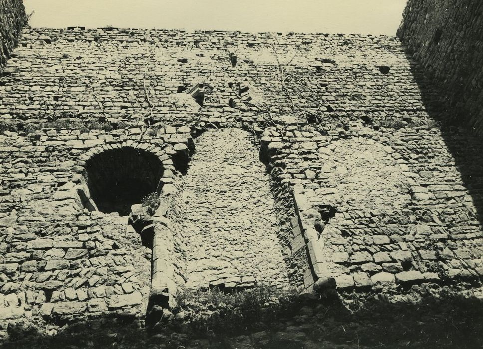 Château (ruines) : Vue partielle des ruines (mur nord)