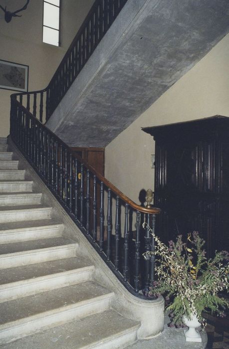 Château de Layé : Escalier du corps principal, vue partielle