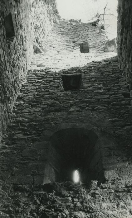 Ruines de la tour de Marlat : Mur intérieur sud-est, vue générale