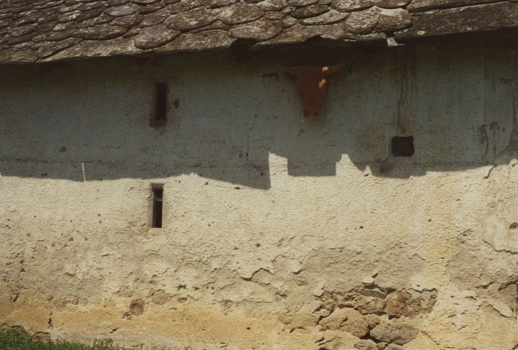 grange-étable, façade sud, détail de la maçonnerie