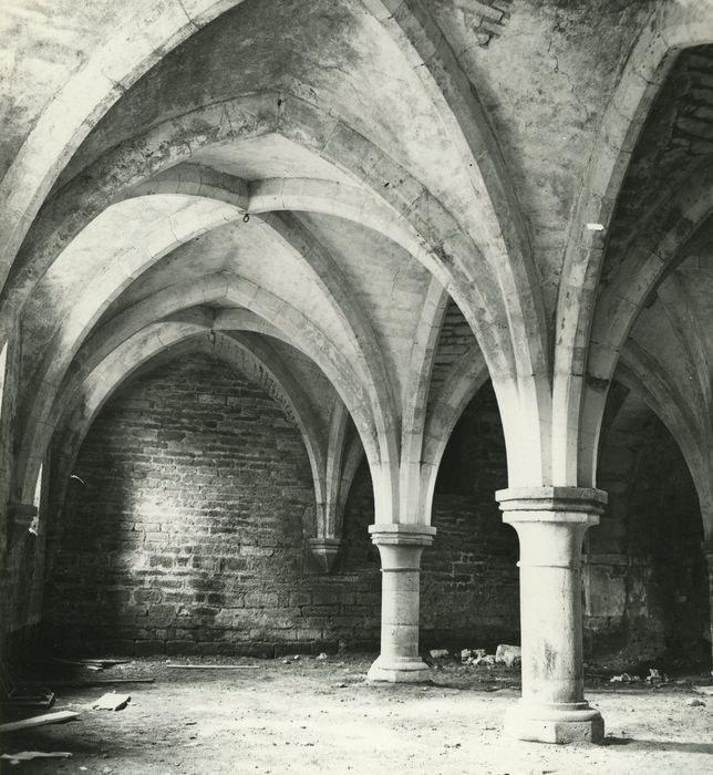 Ancienne Abbaye cistercienne de la Bussière : Cellier, vue partielle