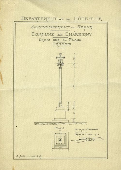 Croix : Plan, élévation, vue générale