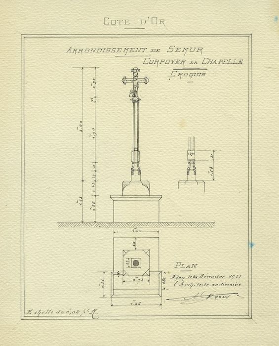 Croix : Plan, élévation, vue générale