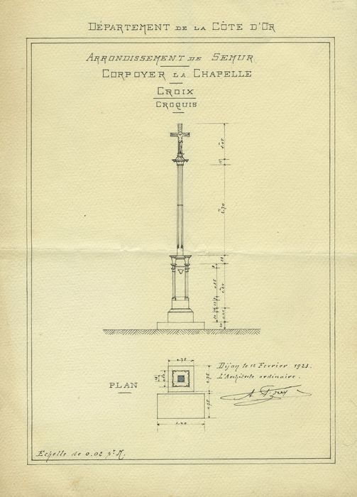 Croix : Plan, élévation, vue générale