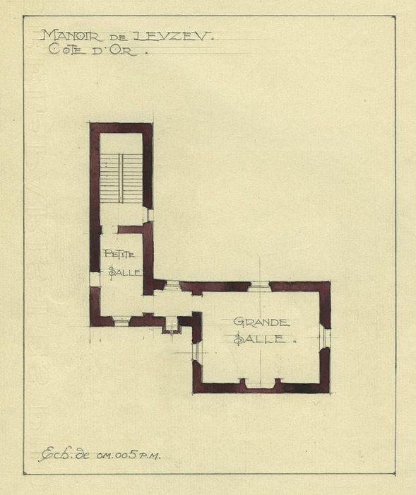 Manoir de Lezeu (ancien) : Plan, vue générale