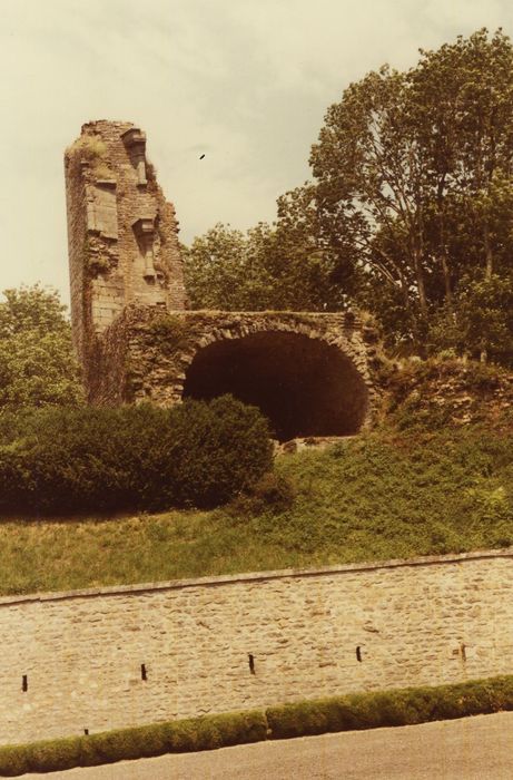 Château d'Antigny : Vue partielle des ruines du donjon