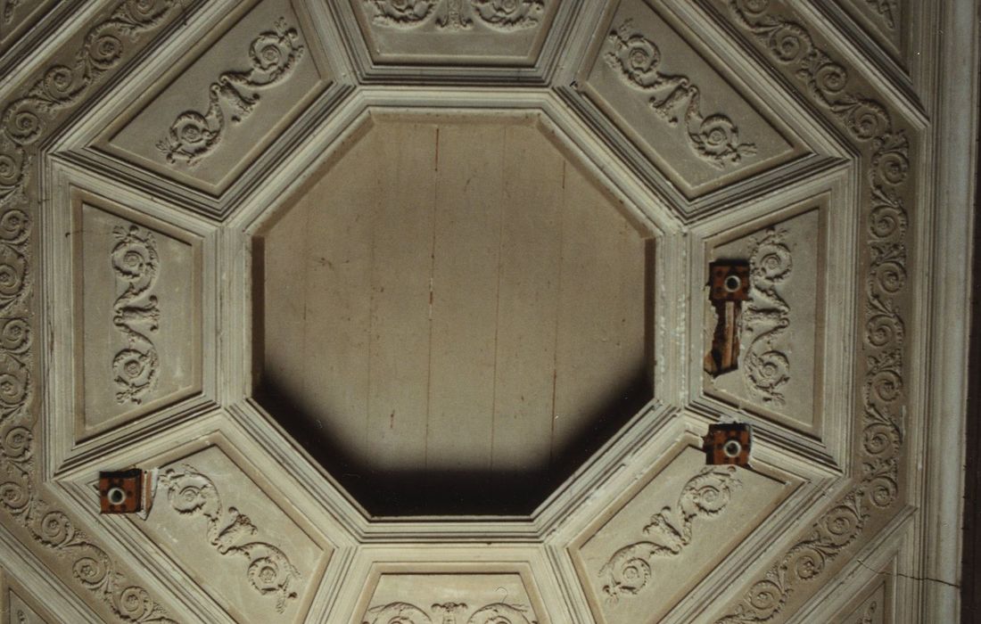 Eglise Saint-Etienne : Porche, vue partielle du plafond