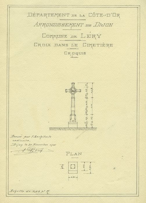 Croix : Plan, élévation, vue générale