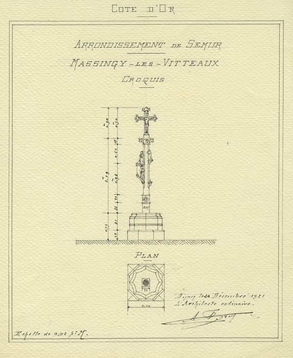 Croix : Plan, élévation, vue générale