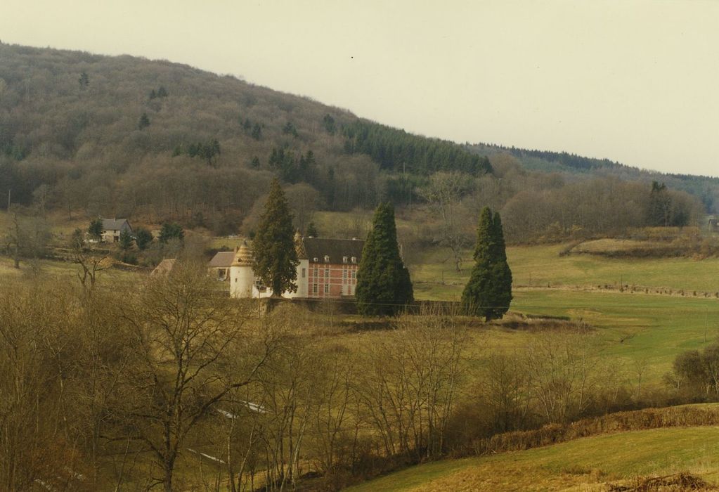 Château : Vue générale du château dans son environnement depuis l’Est