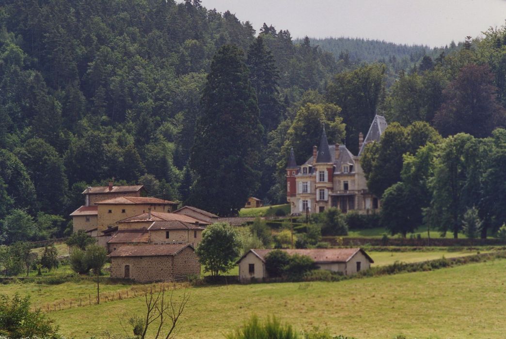 Château de Martinas : Vue générale du château dans son environnement depuis le Nord