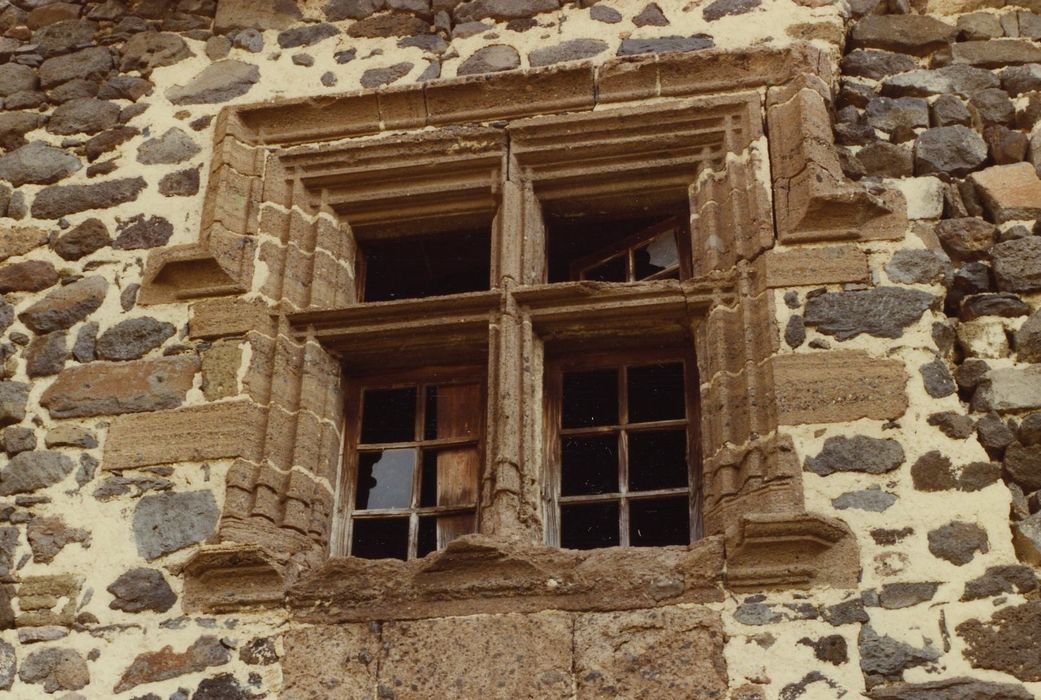 Maison forte ou château de Coubladour : Façade sud, détail d’une fenêtre à meneau