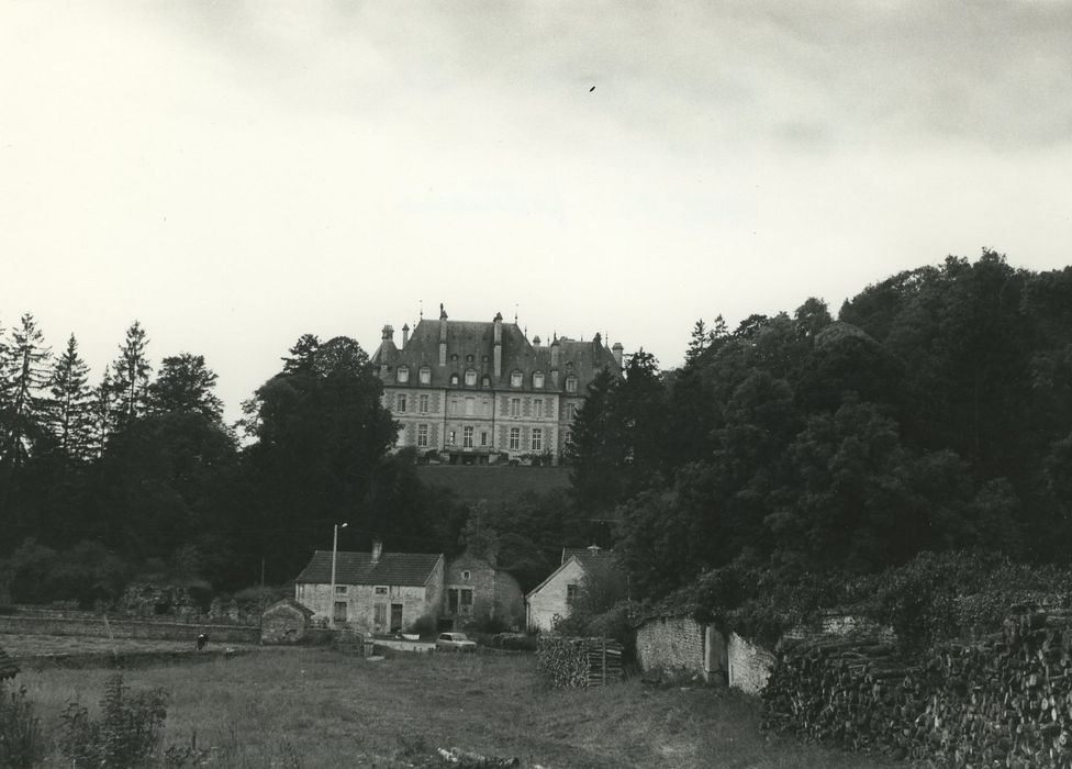 Château : Vue générale du château dans son environnement depuis l’Est