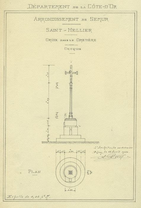 Croix : Plan, élévation, vue générale