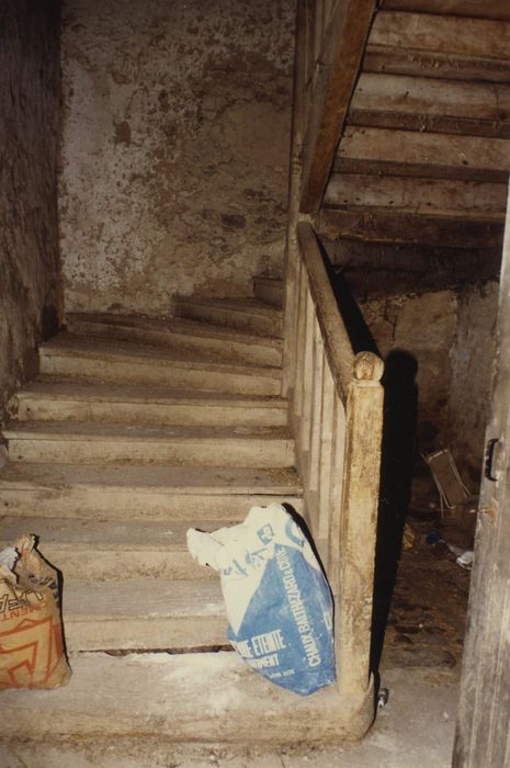 Château de Conforgien : Aile 16e siècle, escalier, vue partielle