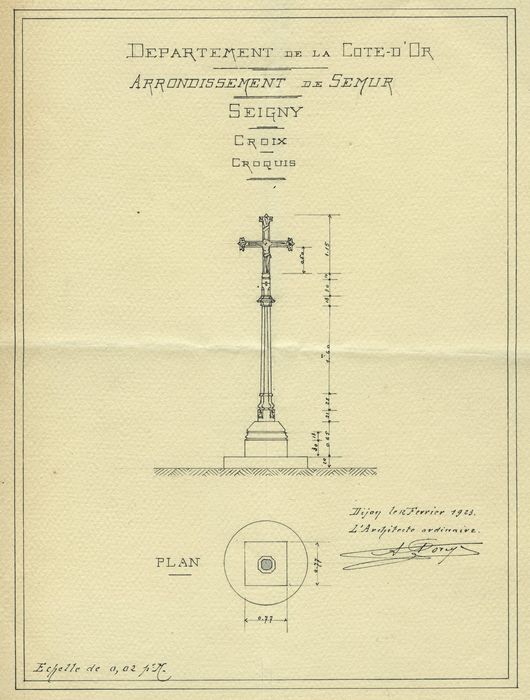 Croix : Plan, élévation, vue générale