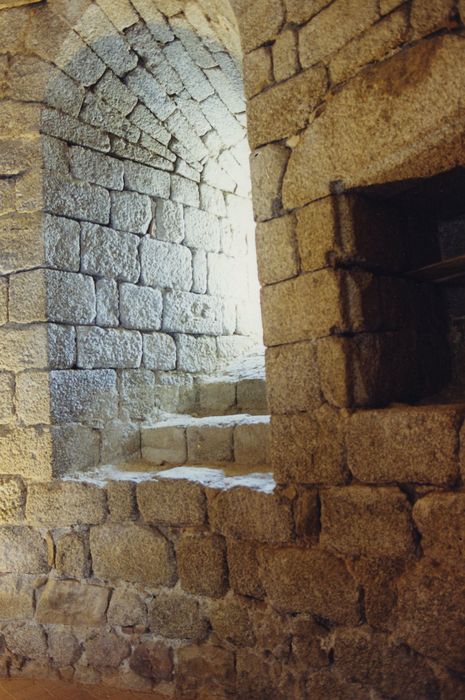 Château fort d'Esplantas : Donjon, niveau 2, salle de réception, détail des maçonneries