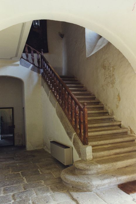 Château fort d'Esplantas : Corps de logis, escalier, vue générale