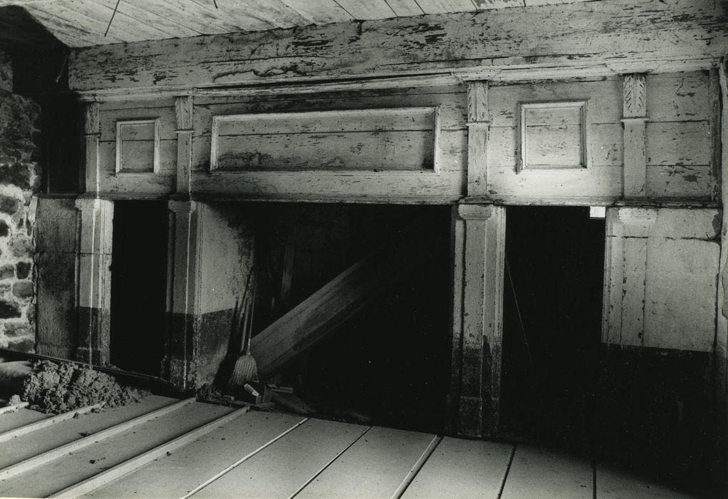 Maison-forte de Freycenet : 2e étage, grande salle, cheminée monumentale, vue générale