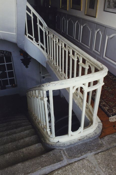 Maison dite Château de la Bilherie : Escalier d’honneur, vue partielle