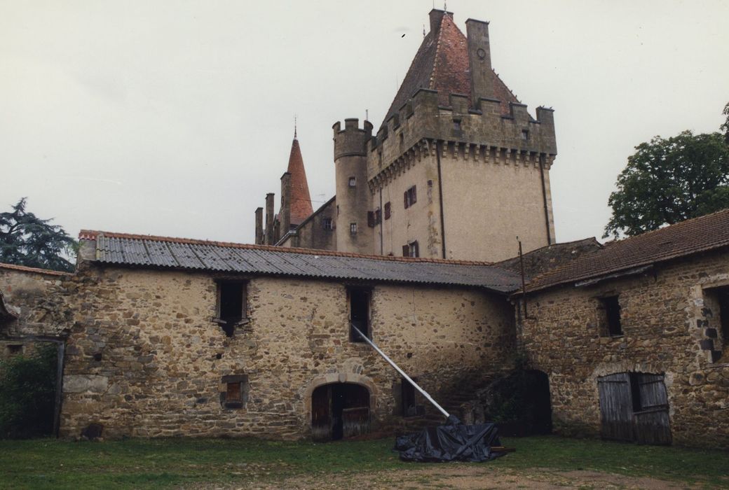 Château de Védrines : Commins sud et ouest, façades sud et ouest, vue partielle