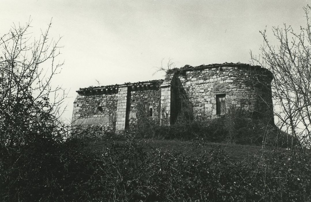 Ancienne église Sainte-Foi-de-la-Brousse : Façade latérale sud, vue générale