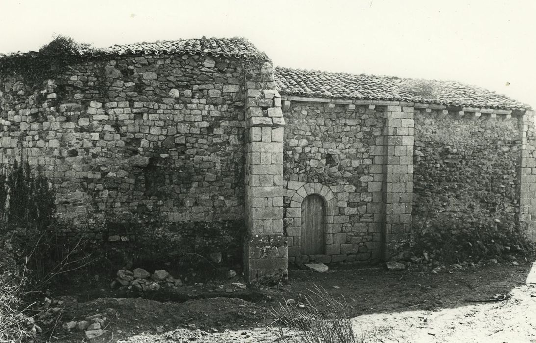 Ancienne église Sainte-Foi-de-la-Brousse : Façade latérale nord, vue générale