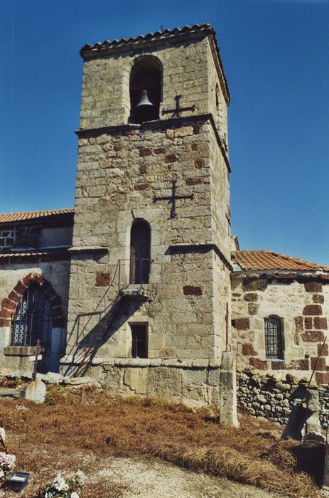 Eglise Saint-Sébastien : Clocher, élévation sud, vue générale