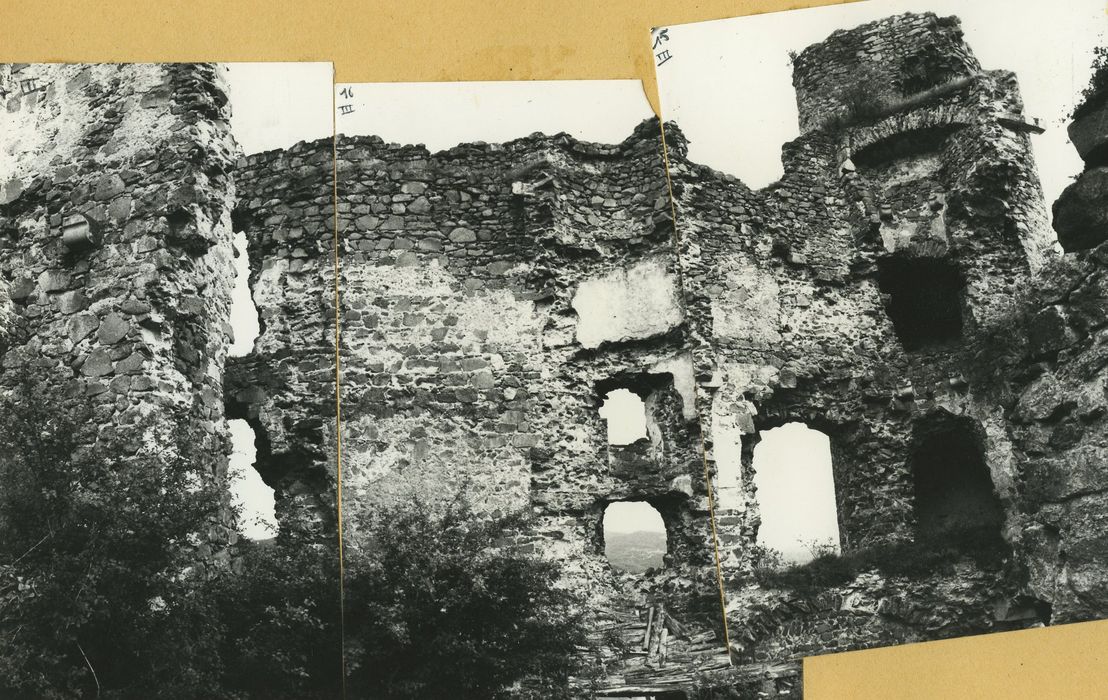 Ruines du Château fort : Mur est depuis l’intérieur du château, vue générale