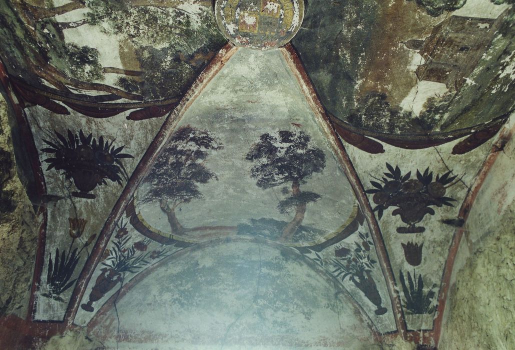 Château de la Beaume : Rez-de-chaussée, cabinet, peintures monumentales, vue partielle