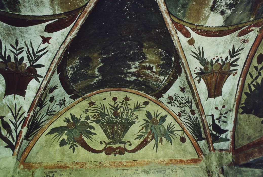 Château de la Beaume : Rez-de-chaussée, cabinet, peintures monumentales, détail
