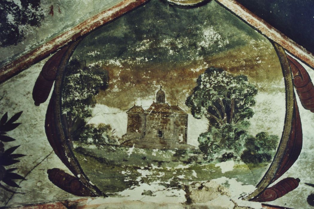 Château de la Beaume : Rez-de-chaussée, cabinet, peintures monumentales, détail