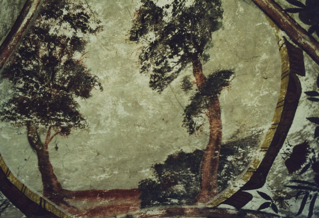 Château de la Beaume : Rez-de-chaussée, cabinet, peintures monumentales, détail