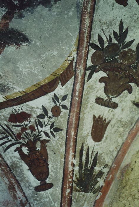 Château de la Beaume : Rez-de-chaussée, cabinet, peintures monumentales, détail