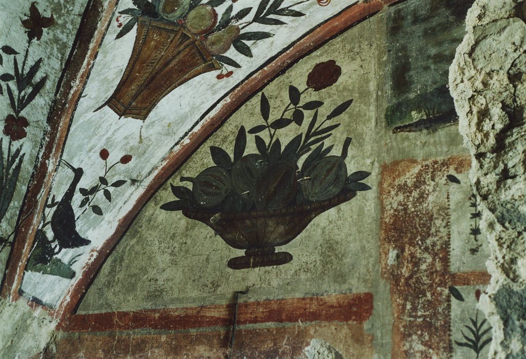 Château de la Beaume : Rez-de-chaussée, cabinet, peintures monumentales, détail