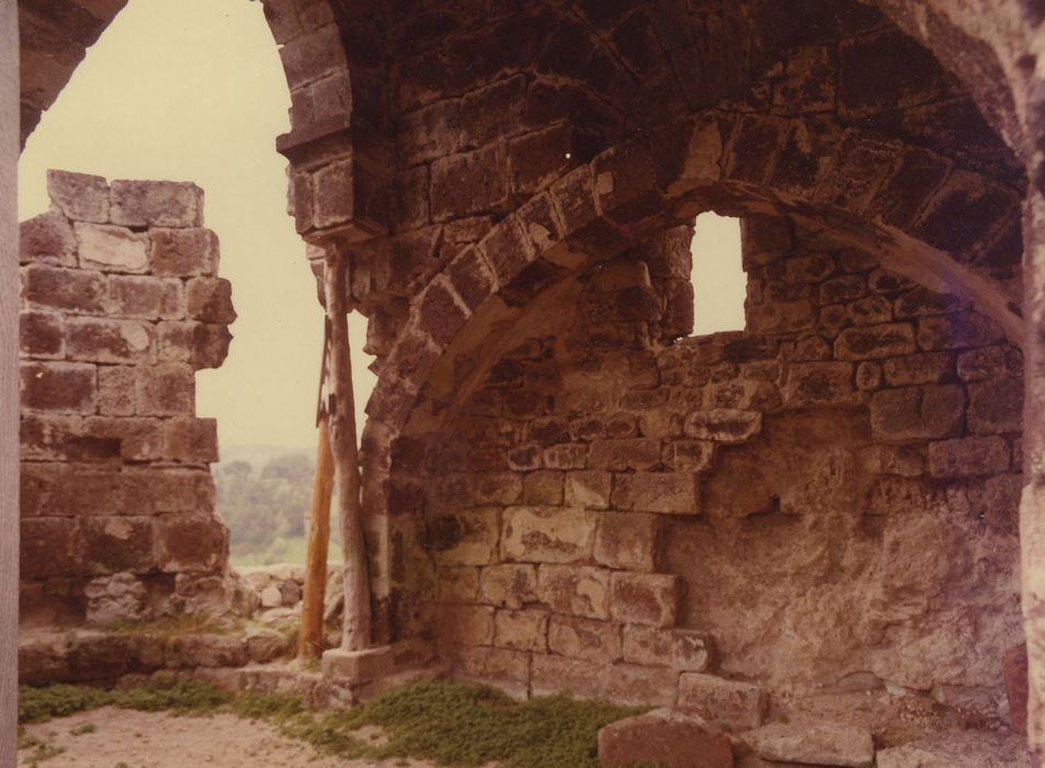 Restes du Château fort : Chapelle, mur sud, vue partielle