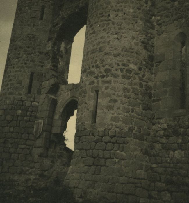 Ruines du Château fort de Rochebaron : Vue partielle des ruines, porterie