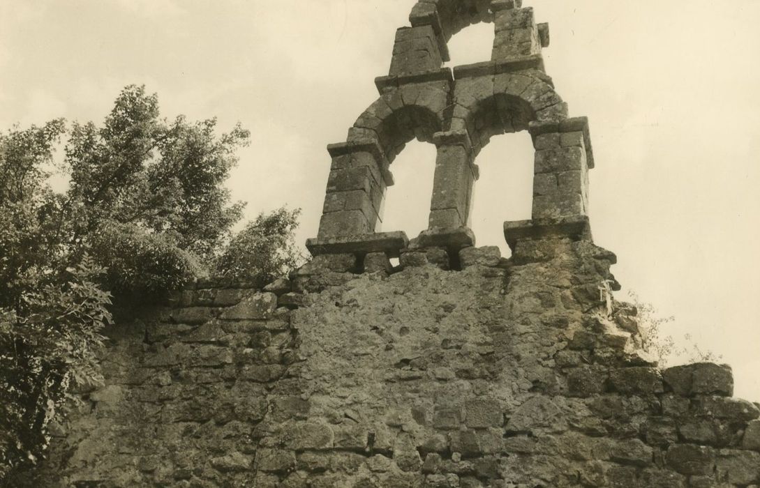 Ruines de la chapelle du Fraisse : Clocher, vue générale