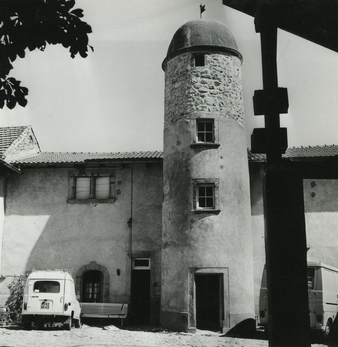 Maison forte ou château de Farnier : Façade ouest sur vour, vue partielle