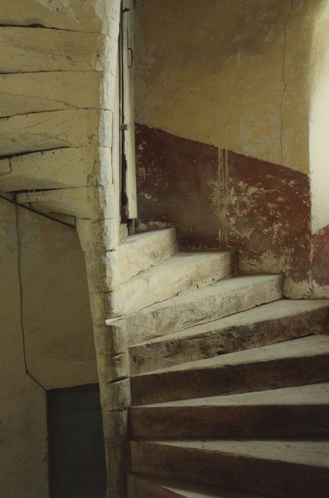 Château de Courbière : Escalier à vis, vue partielle