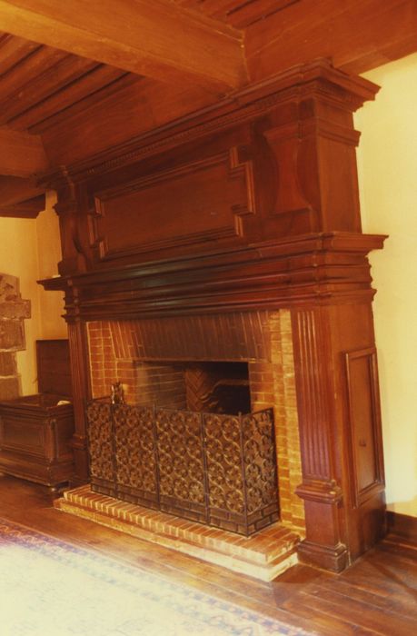 Château du Chambon : Rez-de-chaussée, salle à manger, cheminée monumentale, vue générale