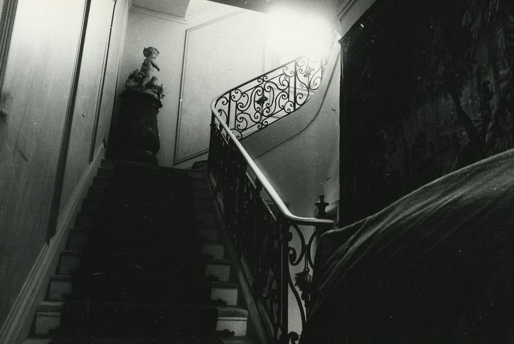 Hôtel Deschamps de Charmelieu : Escalier d’honneur, vue partielle 