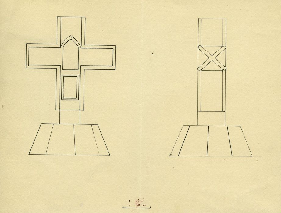 Croix de chemin : Elévations, vue générale