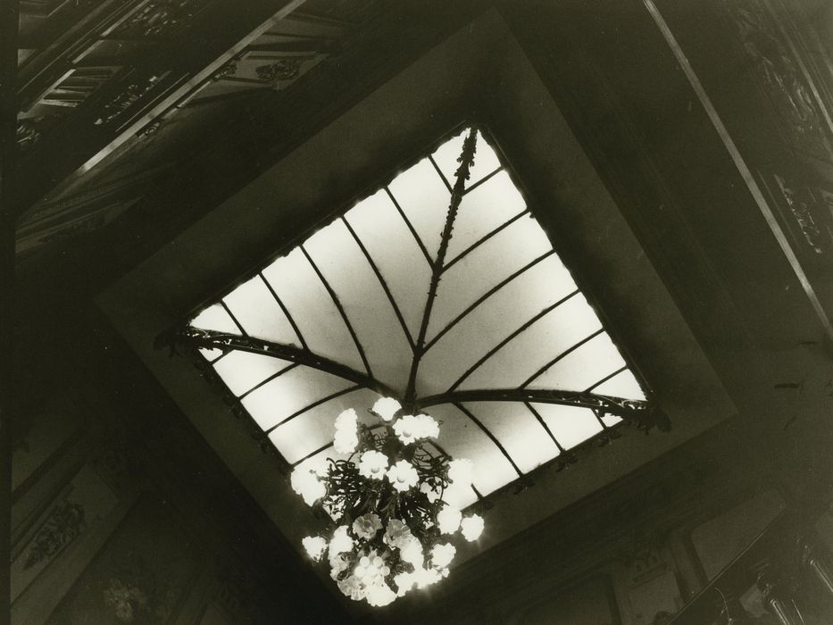 Hôtel de ville (ancien hôtel de la famille Lumière) : Cage d’escalier, vue générale de la verrière zénithale