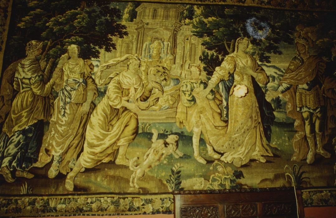 pièce murale (tapisserie à bordure à tableau) : Amours des Dieux