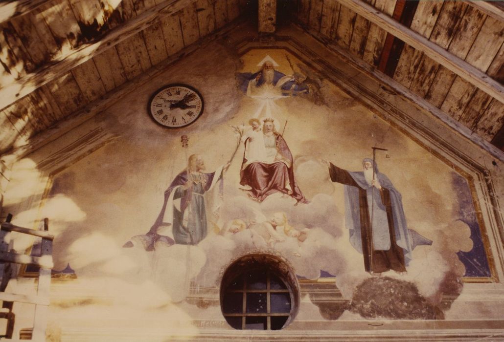 Chapelle Notre-Dame-de-Grâce : Façade occidentale, peinture monumentale, détail