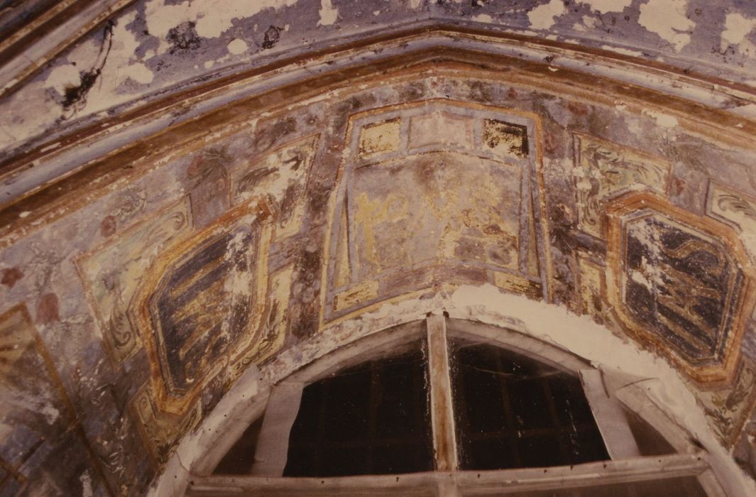 Château de Faulin : Chapelle, peinture monumentale, détail