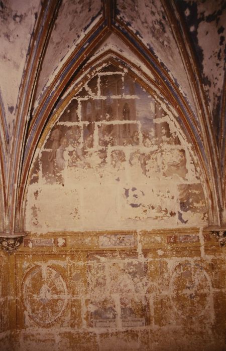 Château de Faulin : Chapelle, peinture monumentale, vue partielle : Présentation au temple