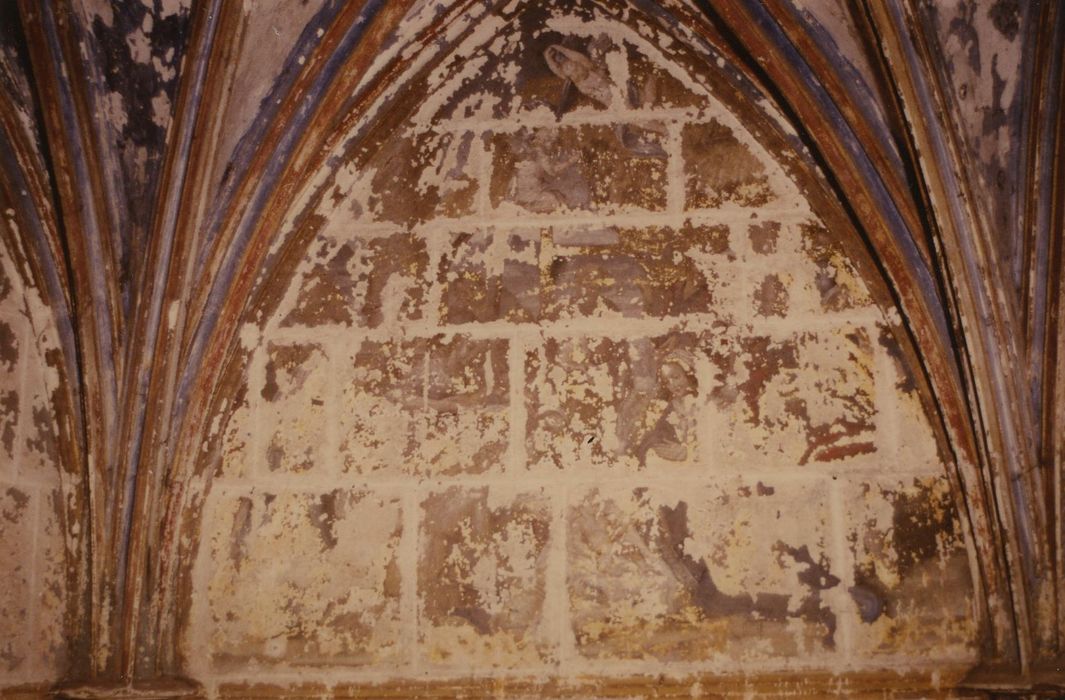 Château de Faulin : Chapelle, peinture monumentale, vue partielle : Nativité