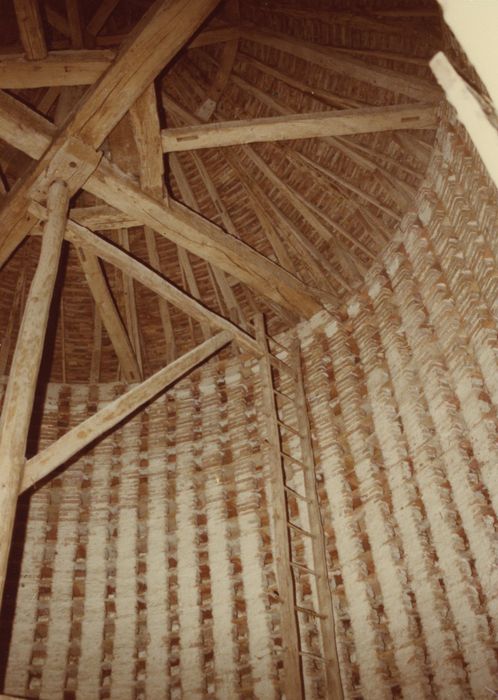 Château de Bois-le-Roi : Tour d’angle sud-est (pigeonnier), vue partielle des boulins